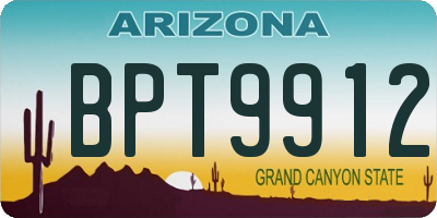 AZ license plate BPT9912