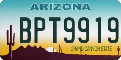 AZ license plate BPT9919