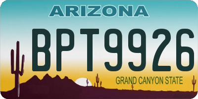 AZ license plate BPT9926