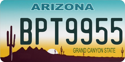 AZ license plate BPT9955