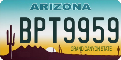 AZ license plate BPT9959