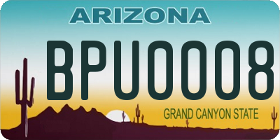 AZ license plate BPU0008