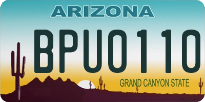 AZ license plate BPU0110