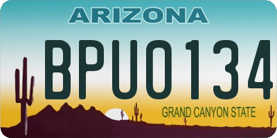 AZ license plate BPU0134