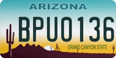 AZ license plate BPU0136
