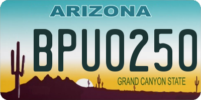 AZ license plate BPU0250