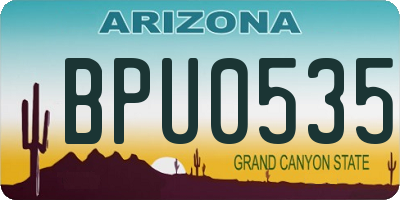 AZ license plate BPU0535