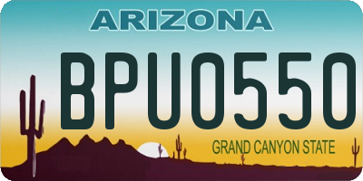 AZ license plate BPU0550