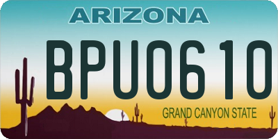 AZ license plate BPU0610