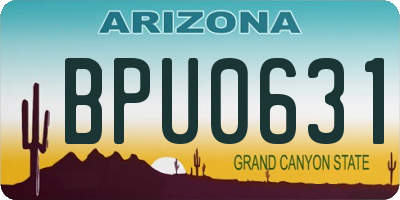 AZ license plate BPU0631