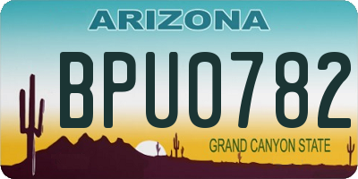 AZ license plate BPU0782