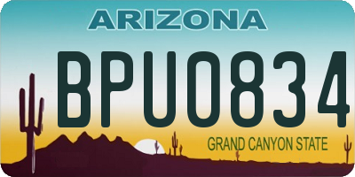 AZ license plate BPU0834