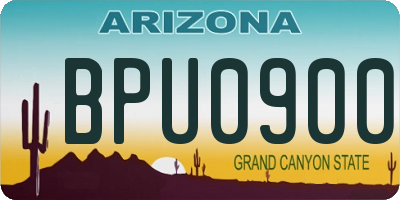 AZ license plate BPU0900