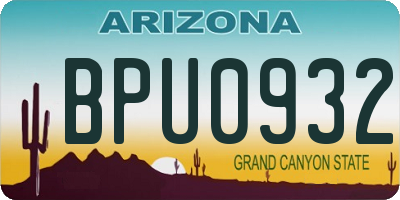 AZ license plate BPU0932