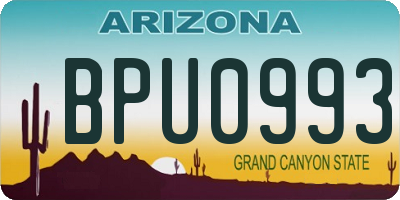 AZ license plate BPU0993