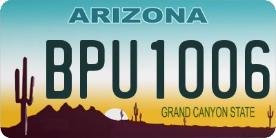 AZ license plate BPU1006