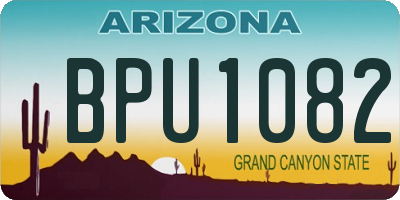AZ license plate BPU1082
