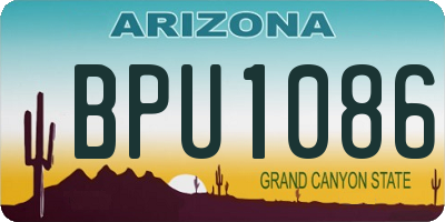 AZ license plate BPU1086