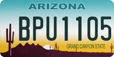 AZ license plate BPU1105