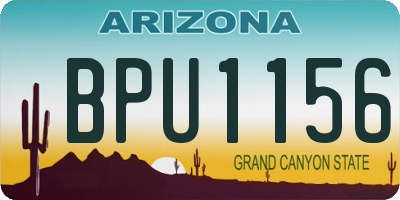 AZ license plate BPU1156