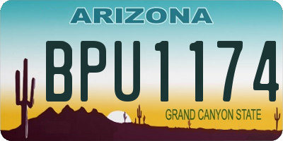 AZ license plate BPU1174