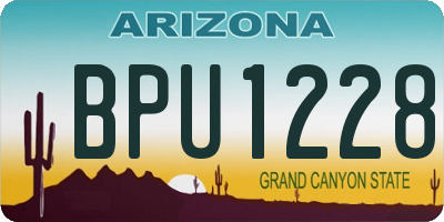 AZ license plate BPU1228