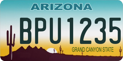 AZ license plate BPU1235