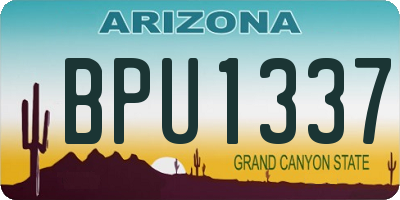 AZ license plate BPU1337