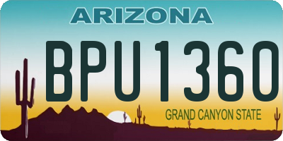 AZ license plate BPU1360