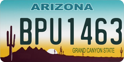 AZ license plate BPU1463