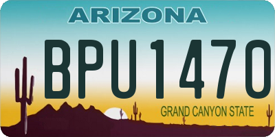 AZ license plate BPU1470