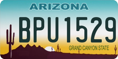 AZ license plate BPU1529
