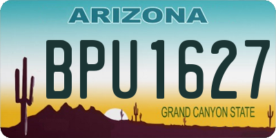 AZ license plate BPU1627