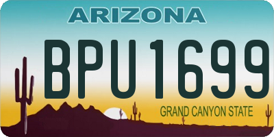 AZ license plate BPU1699