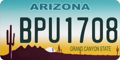 AZ license plate BPU1708
