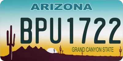 AZ license plate BPU1722
