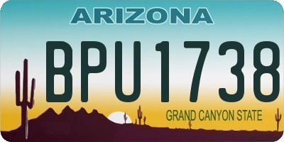 AZ license plate BPU1738