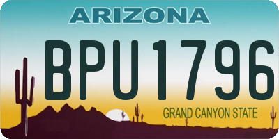 AZ license plate BPU1796