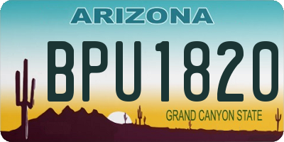 AZ license plate BPU1820