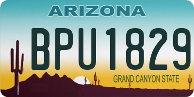 AZ license plate BPU1829