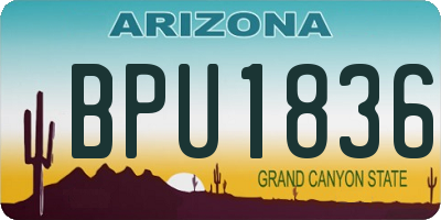 AZ license plate BPU1836