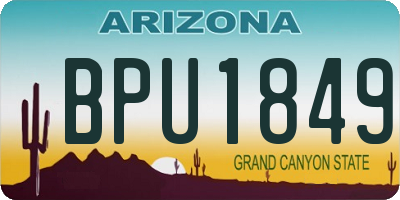 AZ license plate BPU1849