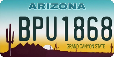 AZ license plate BPU1868