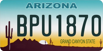 AZ license plate BPU1870