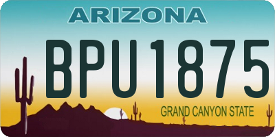 AZ license plate BPU1875