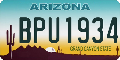 AZ license plate BPU1934