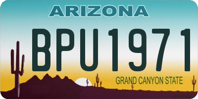 AZ license plate BPU1971