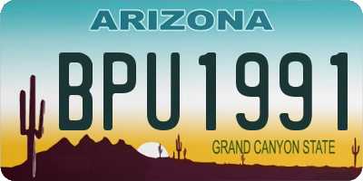 AZ license plate BPU1991