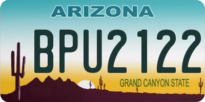 AZ license plate BPU2122