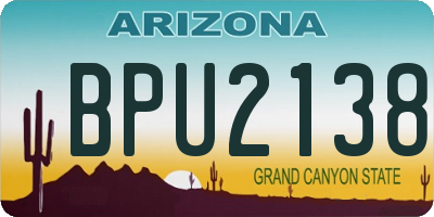 AZ license plate BPU2138